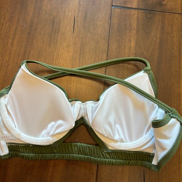 NWT Shade & Shore Bikini Top Green 34B - Picture 7 of 9